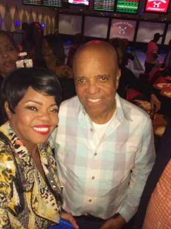 Actress Tyra Hughs with Motown Records Founder Barry Gordy